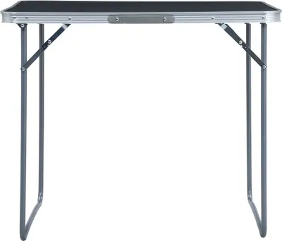 Image de vidaXL Table de camping avec châssis métallique pliable 80x60 cm Gris