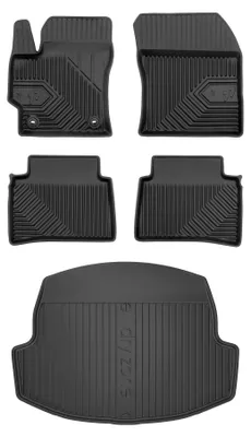 Productafbeelding van Rubberen automatten + kofferbakmat voor Toyota Corolla XII vanaf 2018 (sedan) – 5-delig, zwart, op maat – Wielganizator