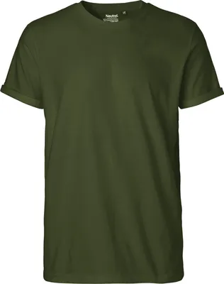 Produktbild von Neutral O60012 | Herren Roll Up Sleeve T-Shirt / 100% Fairtrade Baumwolle - Farbe: Military - Größe: M