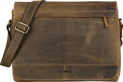 Produktbild von Greenburry Umhängetasche VINTAGE Herren Damen braun Leder Messenger Bag Tasche 1766B-25