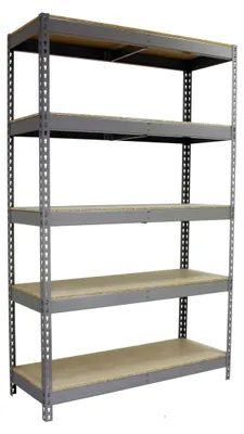 Immagine prodotto di Etagère Simonforte 1206-5, realizzata in truciolato, dimensioni 2500 x 1200 x 600 mm, colore grigio/legno. Modello Simonrack
