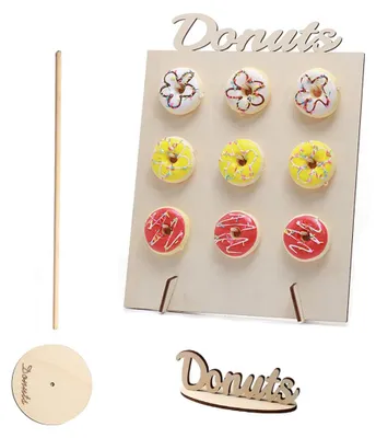 Donut-Wandständer aus Holz, 9er-Halter, Kuchenständer, Party-Deko