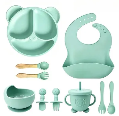 Image de Kit de nourriture pour bébé, en silicone, résistant à la chaleur, 10 pièces