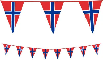 Produktbild von XL Wimpel Girlande aus Folie Norwegen 10 Meter