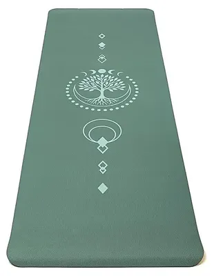 Zdjęcie produktu dla Yogi & Yogini Premium Tpe Mata do jogi Tree Of Life Green - 950 G