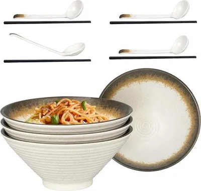 Image de Lot de 4 cuillères à soupe de 1,2 l pour salades de pâtes