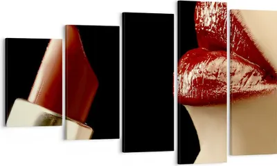 Produktbild von Bild auf Leinwand - Leinwandbild - Frau rote Lippen Lippenstift Gesicht - 100x60cm - Wand Bild - Wanddeko - Leinwanddruck - Bilder - Kunstdruck - Leinwand bilder - Wandkunst - EG100x60-0414