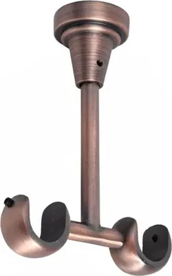 Produktbild von MDEKOR Deckenträger 2-läufig Kupfer Deckenhalter mit Metallmontageplatte für Gardinenstange 19 mm Abstand kürzbar