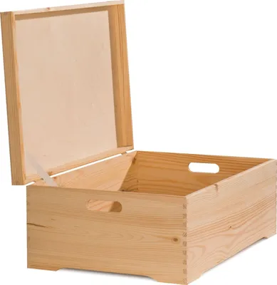 Produktbild von Holzbox Ulf mit Deckel am Band eckige Kanten