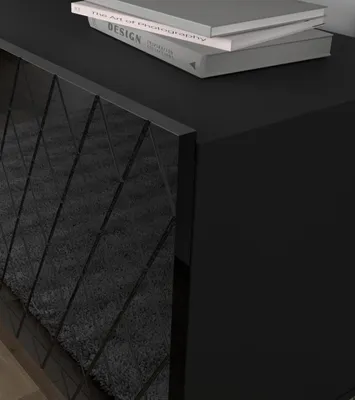 Zdjęcie produktu dla Homlando szafka RTV Diuna 145 cm 3D1K czarny połysk