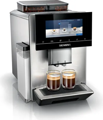 Produktbild von Siemens EQ.9 TQ907D03, Espressomaschine, 2,3 l, Kaffeebohnen, Eingebautes Mahlwerk, 1500 W, Silber, Edelstahl