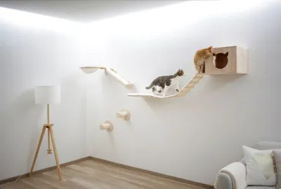 Produktbild von Kerbl Kletterwand für Katzen Andes 52x40x32 cm Natur und Weiß