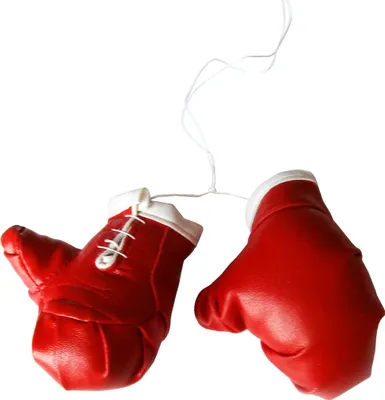 Produktbild von MINI BOXHANDSCHUHE für Auto-Spiegel 9cm Autospiegel Deco Boxing Glove Anhänger Geschenk Miniboxhandschuhe  Spigelanhänger (Rot)
