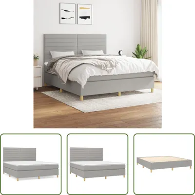 Produktbild von The Living Store Boxspringbett mit Matratze Hellgrau 180x200 cm Stoff