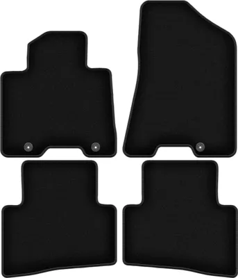 Image de Tapis de sol velours sur-mesure pour Hyundai Tucson III (2015-, SUV) noir, jeu 4 pièces, fixations