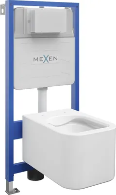Image de Mexen Garniture de toilette Felix Slim stand avec cuvette Elis, Blanc - 6103391XX00