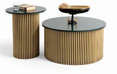 Immagine prodotto di Tavolino e tavolino - set elegante per un soggiorno moderno Tavolo rotondo