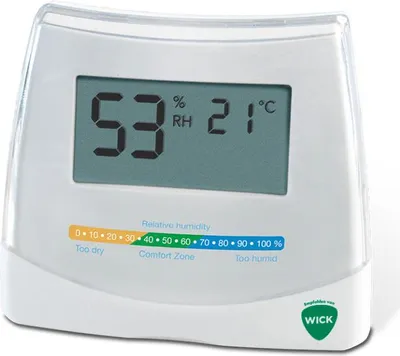 Produktbild von Wick W70V1, Elektronisches Hygrometer, Drinnen, °C, Digital, Weiß, Tisch