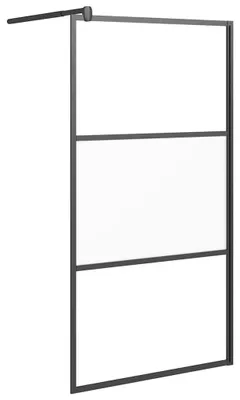 Produktbild von vidaXL Duschwand für Walk-In Dusche 100x195cm ESG Halbmattiert Schwarz