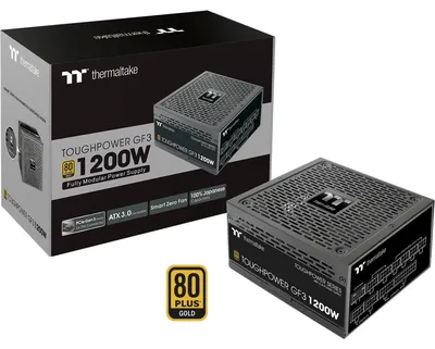 Produktbild von Thermaltake Toughpower GF3, 1200 W, 100 - 240 V, 50 - 60 Hz, Aktiv, 120 W, 1200 W