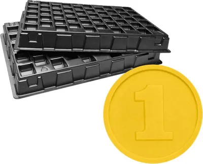 Image de Casiers de rangement avec jetons pour buvette Ø29 mm - 1000 pièces chiffre 1 jaune