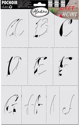 Produktbild von 3 Dekorationsschablonen - Alphabet - 20 x 30 cm