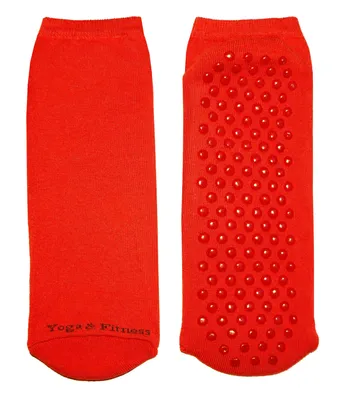 Produktbild von Damen Sport Socken mit ABS-Noppen aus Baumwolle Yoga und Fitness Rot Größe 39-42
