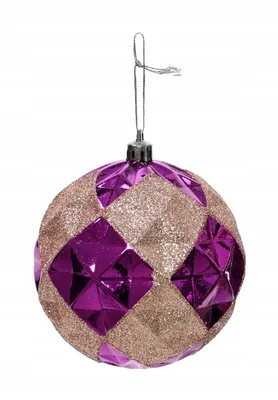 Image de Boule de Noël violette incassable 10 cm