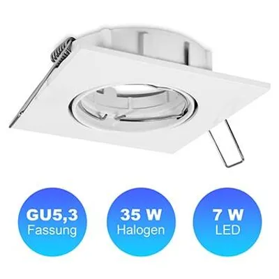 Produktbild von Einbaustrahler GU5.3 / MR16, max. 7W LED, 35 W Halogen, 12 V Aluminium in Weiß