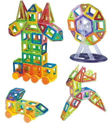 Immagine prodotto di Parti magnetiche da costruzione - Un regalo perfetto per i bambini (124 pezzi)
