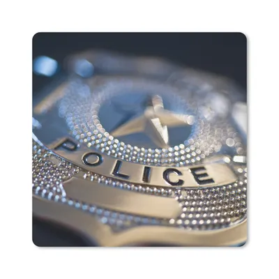 Produktbild von MuchoWow® Mauspad Mousepad Polizeiabzeichen 20x20 cm - Mousepads - Maus Mat - Pad - Mausunterlage - Desk Mat - Bureauartikeln