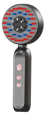 Immagine prodotto di Spazzola massaggiante per cuoio capelluto - Comb-330 - Senza fili - Dosatore di siero - Ricaricabile - Portatile - Batterie non incluse - Grigio