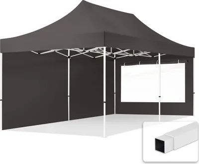 Produktbild von TOOLPORT 3x6m Stahl Faltpavillon, inkl. 2 Seitenteile, dunkelgrau
