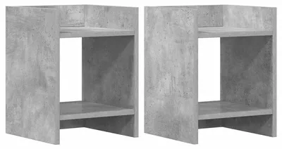 Productafbeelding van vidaXL Plantenstandaard, 2 stuks, betonkleur, 30 x 30 x 40 cm, houtvezel