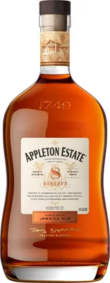 Produktbild von Appleton Estate Reserve Blend 8 Years Old - 8 Jahre gereifter, gold-brauner Jamaica Rum, zum pur Genießen oder für Cocktails - 1 x 0,7 l