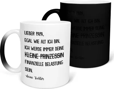 Produktbild von 22Feels Zaubertasse Papa Geschenk von Tochter Vatertag Vater Geburtstag Weihnachten Herrentag Kaffeetasse Farbwechsel Männer Haferl Geschenkidee Bürotasse