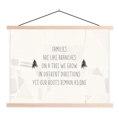 Produktbild von MuchoWow® Textilposter Zitate - Familien sind wie Äste - Sprichwörter 40x30 cm mit holzfarbenen Rahmen - Bilder