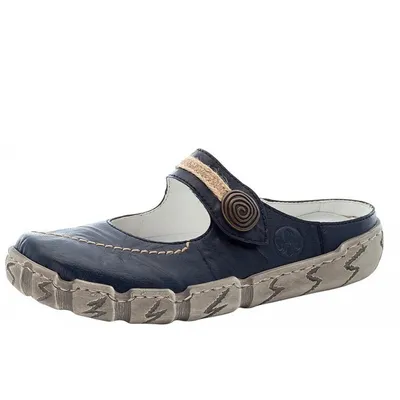 Produktbild von Rieker Damenschuhe Hausschuhe Pantolette Blau Freizeit, Schuhgröße:36 EU