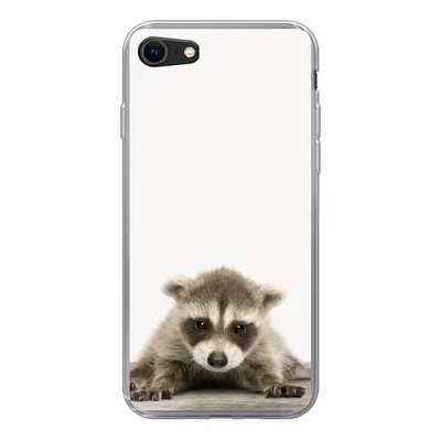 Produktbild von MuchoWow® Handyhülle Schutzhülle Hülle für iPhone SE 2020 Waschbär - Tiere - Jungen - Mädchen Silikon Softcase Handy Hülle - Kartenbesitzer