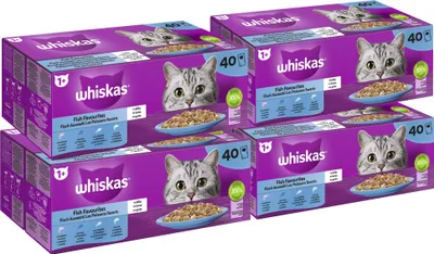 Zdjęcie produktu dla Whiskas mokra karma dla kota w saszetkach smaki rybne w galaretce 40x 85g x 4
