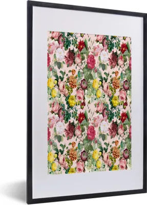 Produktbild von MuchoWow® MuchoWow® Gerahmtes Poster Blumen - Rosen - Rosa 40x60 cm - Poster mit zchwarzem Bilderrahmen - Poster in Rahmen