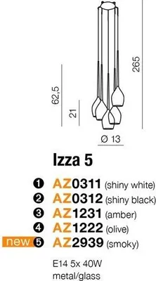 Obrázok produktu pre Izza 5 AZ1231 Závesné svietidlo Azzardo