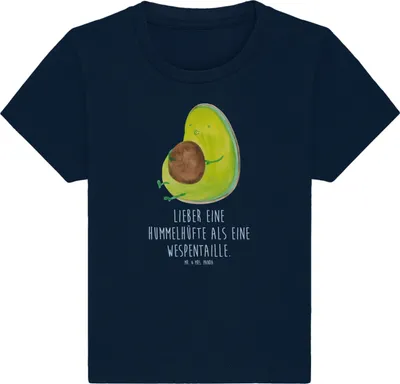 Produktbild von Mr. & Mrs. Panda Organic Baby Shirt Avocado Pfeifen 6. - 12. Monat - French Navy - Geschenk, Jerseyshirt, Kurzarmshirt, Schwanger, Abnehmen, Kleinkind, Diät, T-Shirt