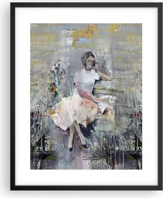 Produktbild von Gerahmtes Poster - Schwarzer Rahmen - Zeitgenössisch Malerei Frau - 40x50 cm - Wand Bild - Wanddeko - Wandbilder - Kunstposter - Wandposter - Bilderrahmen - Bilder - Kunstdruck - P2BPA40x50-4596