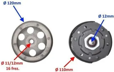 Produktbild von Hintere Kupplung für 2T-Roller, 112 mm Glocke