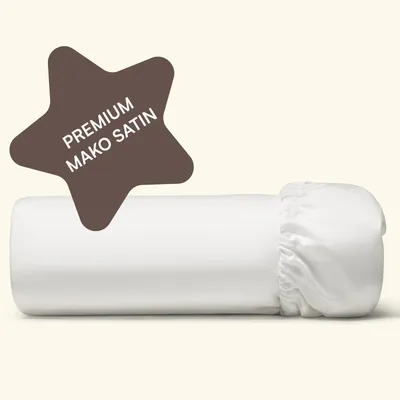 Produktbild von Amqua Spannbettlaken 90x200cm Baumwolle Weiß | hohe Matratze bis 30cm Steghöhe| Premium Baumwollsatin Bettlaken 90x200 einfarbig besonders weich| Niva