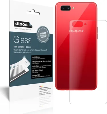 Produktbild von 1x Schutzfolie für OPPO A3S Rückseite matt - Anti-Shock 9H Folie dipos Glass Kunststoffglas