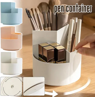 Produktbild von Make Up Pinsel Organizer, 360° Drehbarer Kosmetik Organizer Make Up Pinselhalter, Stifthalter Kosmetikregal Weiß