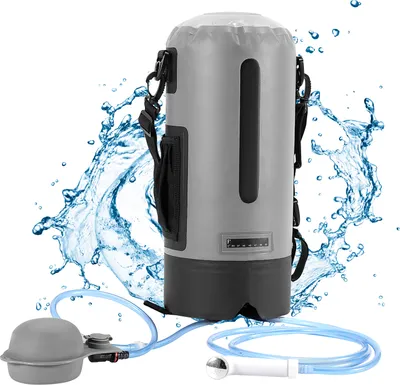 Image de Clanmacy Douche de camping Douche de jardin Sac à eau portable 12 L Douche d'extérieur avec pompe