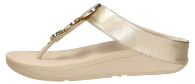 Produktbild von FitFlop Halo Bead Circle Metallic Toe-Post Teenslippers - Goudkleur - Maat 39